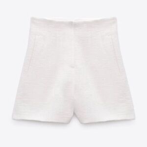 Zara | White Boucle Short